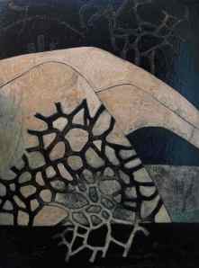 Memory Land Form 6 - mixed media artwork by New Zealand artist Gail Gauldie.